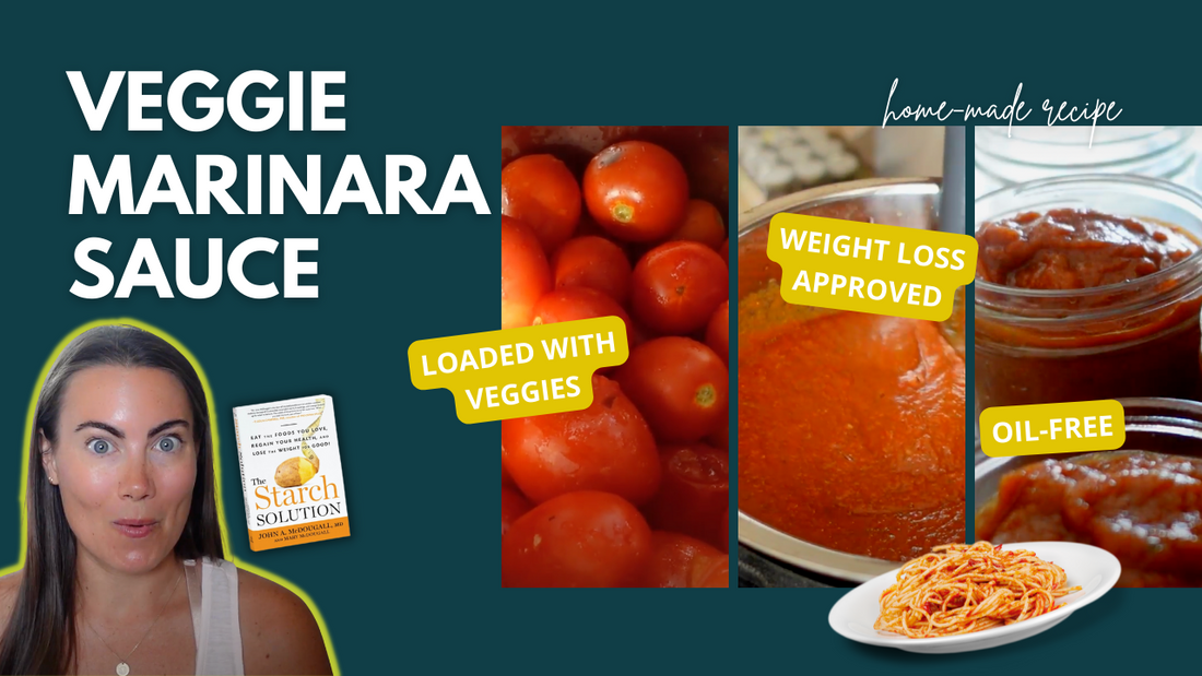 Veggie Marinara Sauce | Starch Solution Recipe fullandfulfilled 50 50 plate 50/50 bowl starch solution McDougall Program 5050 diet wfpb vegan plant based fullandfulfilled