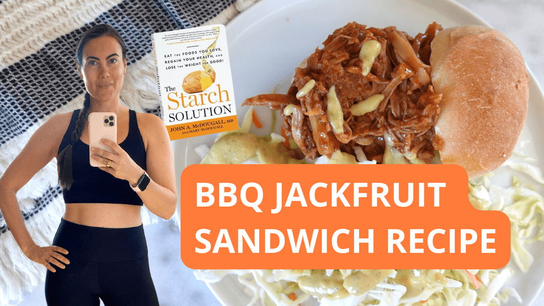 The BBQ Jackfruit Recipe You NEED to Try | Starch Solution Meal Idea fullandfulfilled 50 50 plate 50/50 bowl starch solution McDougall Program 5050 diet wfpb vegan plant based fullandfulfilled